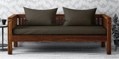 Shree Jeen Mata Enterprises Solid Wood Sheesham Wood Two Seater Sofa For Living, Waiting Room/ Office Fabric 2 Seater  Sofa(Finish Color - Natural Teak, Pre-assembled)
