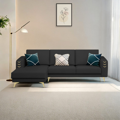 Casaliving Falco Fabric 4 Seater  Sofa(Finish Color - Black, Pre-assembled)
