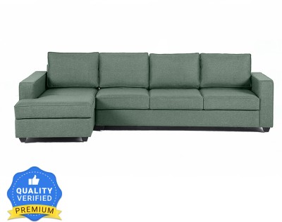 Wakefit Napper Left Aligned Chaise Fabric 5 Seater  Sofa(Finish Color - Omega Green, Knock Down)