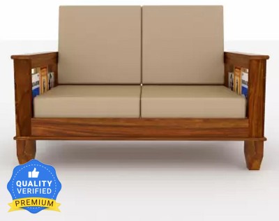 Allie Wood Sheesham Solid Wood Fabric 2 Seater  Sofa(Finish Color - Natural Teak Finish, DIY(Do-It-Yourself))