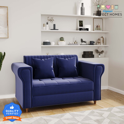 Flipkart Perfect Homes Joy Fabric 2 Seater  Sofa(Finish Color - Blue, DIY(Do-It-Yourself))
