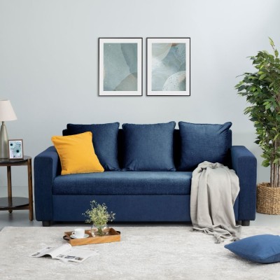 Wakefit Fabric 3 Seater  Sofa(Finish Color - Dark Blue, DIY(Do-It-Yourself))