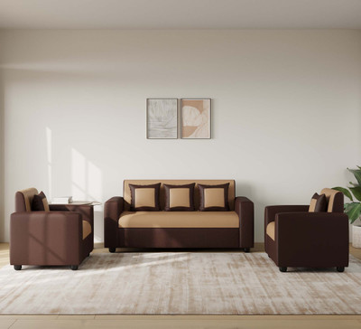 Nest and Nap Emporio Fabric 3 + 1 + 1 Sofa Set(Cream Brown, DIY(Do-It-Yourself))