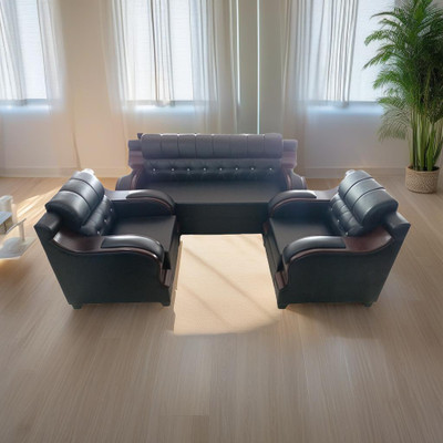 Akirti 53number Solid Wood 3 + 1 + 1 Sofa Set(Black, DIY(Do-It-Yourself))