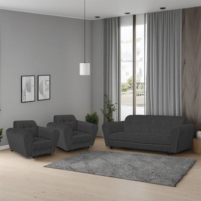 BKR Enterprises Fabric 3 + 1 + 1 Sofa Set(DARK GREY, DIY(Do-It-Yourself))