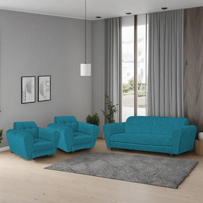 BKR Enterprises Fabric 3 + 1 + 1 Sofa Set(LIGHT BLUE, DIY(Do-It-Yourself))