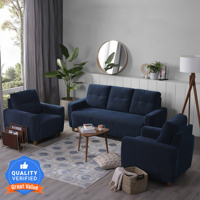 Sleepyhead Yolo Fabric 3 + 1 + 1 Sofa Set(Berry Blue, DIY(Do-It-Yourself))