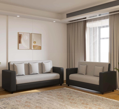 RECLINEX INDIA Emporio Fabric 3 + 2 Sofa Set(Black Grey, DIY(Do-It-Yourself))