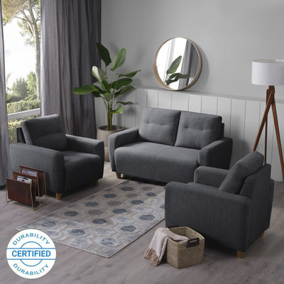Sleepyhead Yolo Fabric 2 + 1 + 1 Sofa Set(Sesame Grey, DIY(Do-It-Yourself))