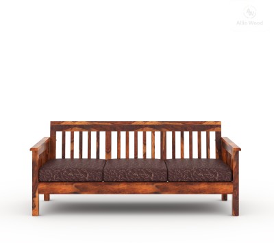 Allie Wood Rosewood (Sheesham) Fabric 3 Seater  Sofa(Finish Color - Teak, DIY(Do-It-Yourself))