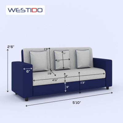 Nest and Nap Emporio Fabric 3 + 1 + 1 Sofa Set(Blue Grey, DIY(Do-It-Yourself))