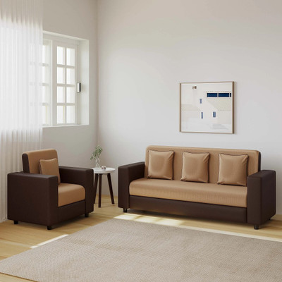 RECLINEX INDIA Emporio Fabric 3 + 1 Sofa Set(Cream Brown, DIY(Do-It-Yourself))