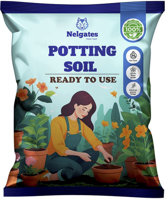 Nelgates Potting soil with fertilizer, perfect for vegetables, flowers, and fruits 10kg Soil(10 kg, Powder)