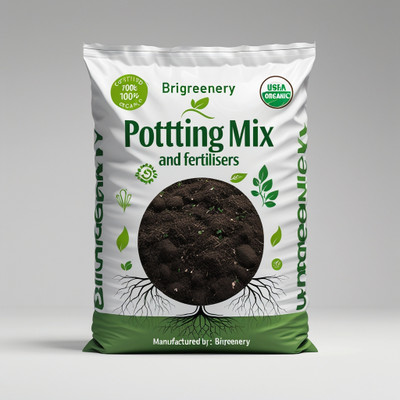 BriGreenery Organic Potting Soil Manure 50kg – For Flowering Plants & Vegetables Potting Mixture(50 kg, Powder)