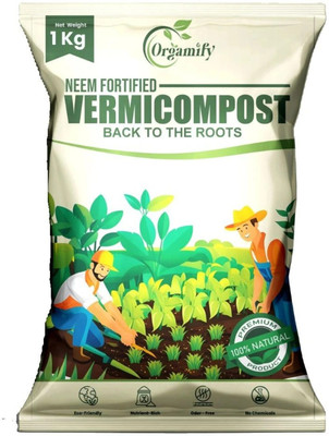 Orgamify Neem Vermicompost Fertilizer Manure for Plants - 1KG Manure(1 kg, Powder)
