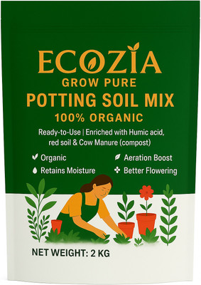 ECOZIA Ready to Use All-in-One Potting Mix for Home Gardening Potting Mixture(2 kg, Granules)