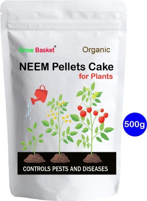 Grow Basket Neem Cake Pellets for Plants Natural Organic Neem Fertilizer Slow Release Pellet Manure(500 g, Granules)