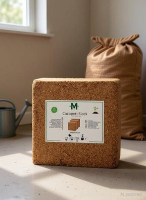 MyOwnGardening COCOPEAT 5KG BLOCK (Coirpith or Coco fibre or CocoPeat) for Terrace Gardening Manure(5 kg, Cake)