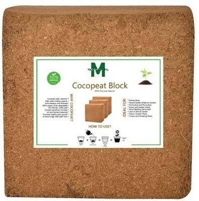 MyOwnGardening COCOPEAT 5KG BLOCK (Coirpith or Coco fibre or CocoPeat) for Terrace Gardening Manure, Fertilizer(5 kg, Cake)