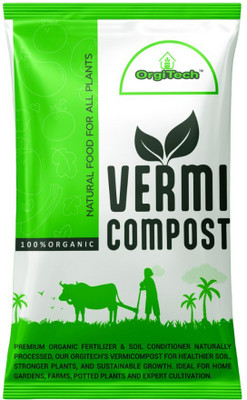 Orgitech Organic Vermicompost Fertilizer for Plants | Natural Manure & Soil Enricher Potting Mixture(1 kg, Granules)
