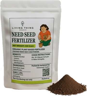 Living Thing Organics Premium Quality Neem Cake Fertilizer, 500g Potting Mixture, Fertilizer(500 g, Granules)
