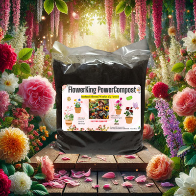 SN AGRITECH FlowerKing PowerCompost | Instant Bloom | Works 2X Faster Organic Manure, Fertilizer(1 kg, Powder)