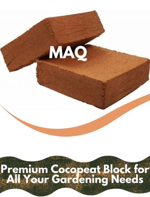 MAQ 10Kg of Cocopeat Block (Coirpith or Coco fibre or Coco Peat) For Home Gardening Manure, Soil(9.75 kg, Cake)