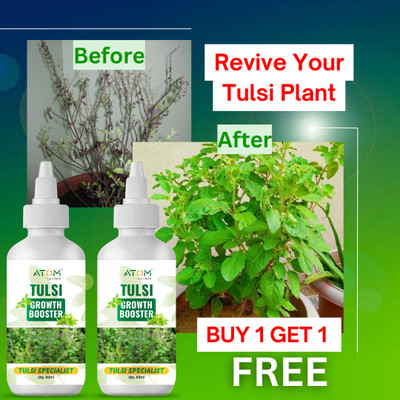 ATOM Agrotech Tulsi Plant Boost Liquid Biofertilizer 2Pc for all type of Tulsi Plants Organic Fertilizer(0.1 L, Liquid)