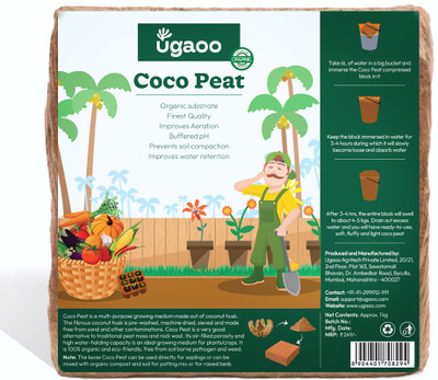 UGAOO Cocopeat Block for Garden Plants Potting Mixture(1 kg, Cake)