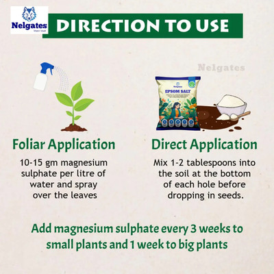 Nelgates Epsom Salt for Plants A Natural Boost for Healthy Growth Fertilizer(3 kg, Powder)