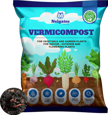 Nelgates Vermicompost Fertilizer for plants, manure for Home gardening Fertilizer(10 kg, Powder)
