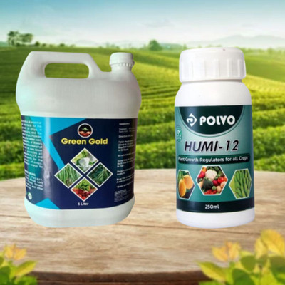 aaradhya HUMIC & GREEN GOLD FOR GROWTH PROMOTER FERTILIZER 250ML PACK OF 2 COMBO Manure(500 ml, Liquid)
