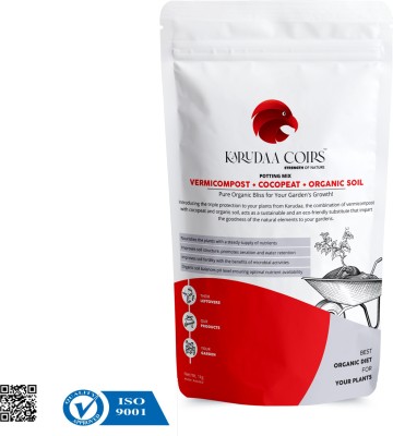 KARUDAACOIRS Vermicompost + Cocopeat + Organic Soil Potting Mix Fertilizer for Plants Manure(4.5 kg, Powder)