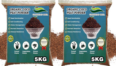 GARDENSCOIR COCO PEAT POWDER - 10 KG coir pith loose and Ready to use potting mixture Soil Soil(10 kg, Powder)