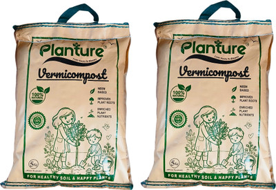 Planture Vermicompost Manure, Potting Mixture, Fertilizer(10 kg, Powder)