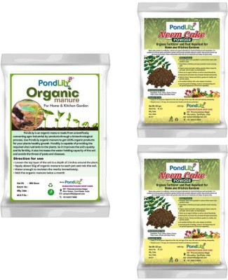 Pondlily Organic Manure 900 g | Neem Cake Powder 500 gm + 500 gm | All Plants - Potting Mixture(1.9 kg, Powder)