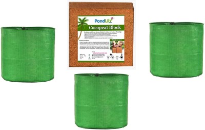 Pondlily Cocopeat 1Kg | Plant Grow Bags (10x10 3) Combo pack Potting Mixture(1.25 kg, Cake)