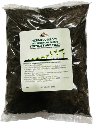 POCKETFRIENDIES VERMI COMPOST MADE FROM COW DUNG BLP08 Fertilizer(10 kg, Powder)