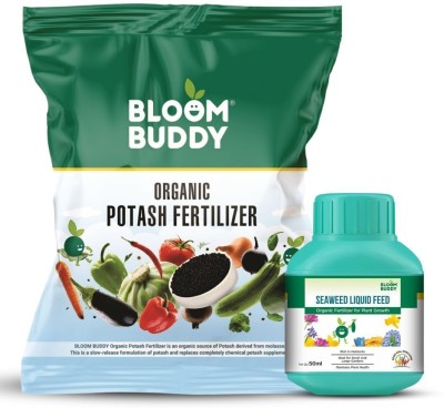 Bloom Buddy Organic Potash Fertilizer + Seaweed Liquid Feed 50ml Fertilizer(1 kg, Granules)