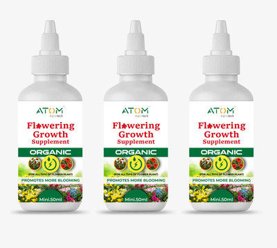 ATOM Agrotech Fast Flowering & Blooming Enhancer Supplement For All type of Flower Plants Fertilizer(0.15 L, Liquid)
