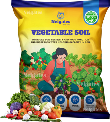 Nelgates Vegetable Soil Potting Mix for plants Soil(10 kg, Powder)