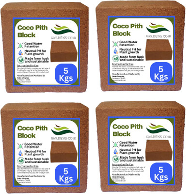 GARDENSCOIR Cocopeat Block for Home Garden Plants 20 Kg Soil(20 kg, Cake)