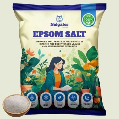 Nelgates Epsom Salt is a water-soluble magnesium fertilizer that healthy plant growth Fertilizer(1 kg, Powder)