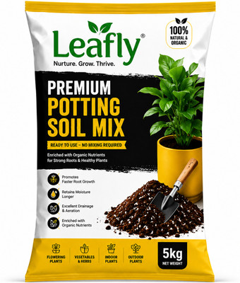Leafly POTTING MIX 5 KG Manure, Potting Mixture, Soil(5000 g, Powder)