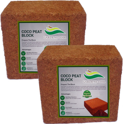 GARDENSCOIR Cocopeat Block for Home Garden Plants 2 Kg Soil(2 kg, Cake)