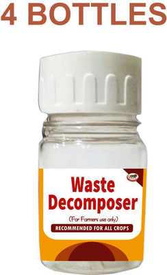 Farmer Friend Waste Decomposer 4 Bottles | WDC Organic Bio Waste for Agriculture, Gardening Potting Mixture(0.12 L, Cake)