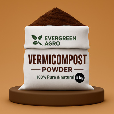 Evergreen Organic Vermicompost 5kg Manure, Fertilizer(5 kg, Powder)