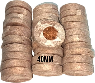 Sri Dhakshinya Coir Coco peat Netted Coin disc|Seed Starter for Fast Seed Germination 40mm-30 Pieces Manure(0.3 g, Pellets)