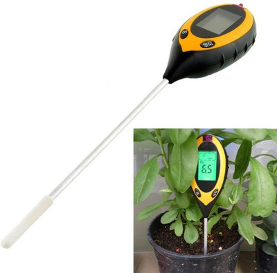 Real Instruments 4 in 1 Plant Soil Moisture, pH, Sunlight, Temperature Digital Soil Tester Meter Soil Test Kit(Set of 1)
