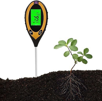 Real Instruments 4 in 1 Soil Ph Tester Moisture Meter Gardening Soil Testing Machine LCD Display Soil Test Kit(Set of 1)